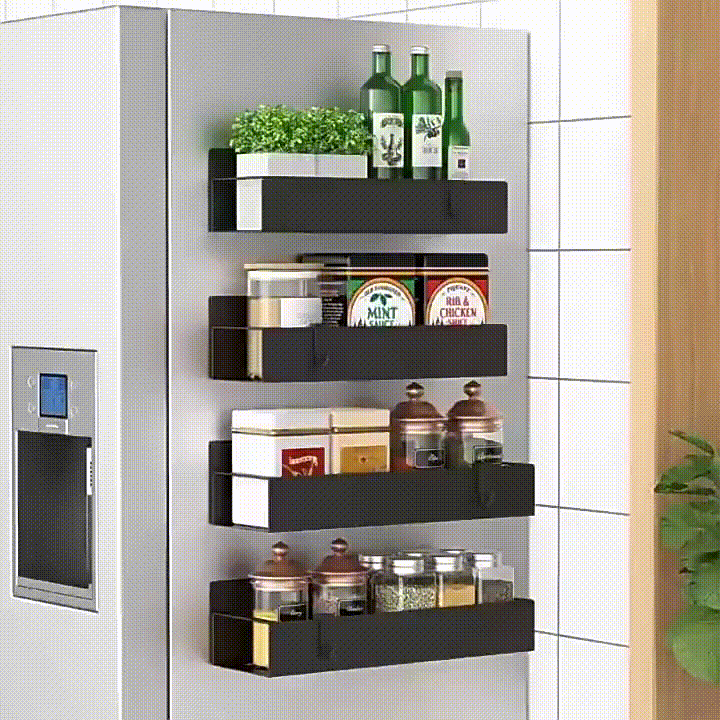 4 Pack Magnetic Spice Rack Organizer for Refrigerator and Oven