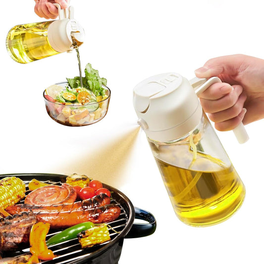 2-in-1 Glass Oil Sprayer and Dispenser - 16oz/470ml
