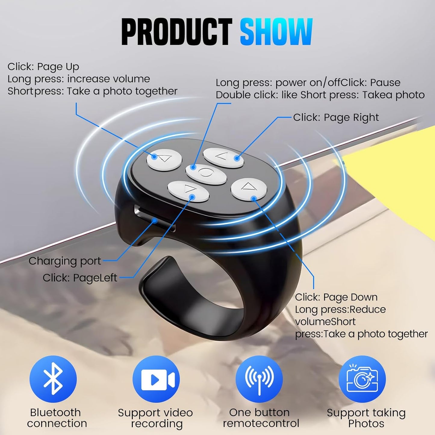 Remote Control for iPhone and Android phones (Smart Ring)