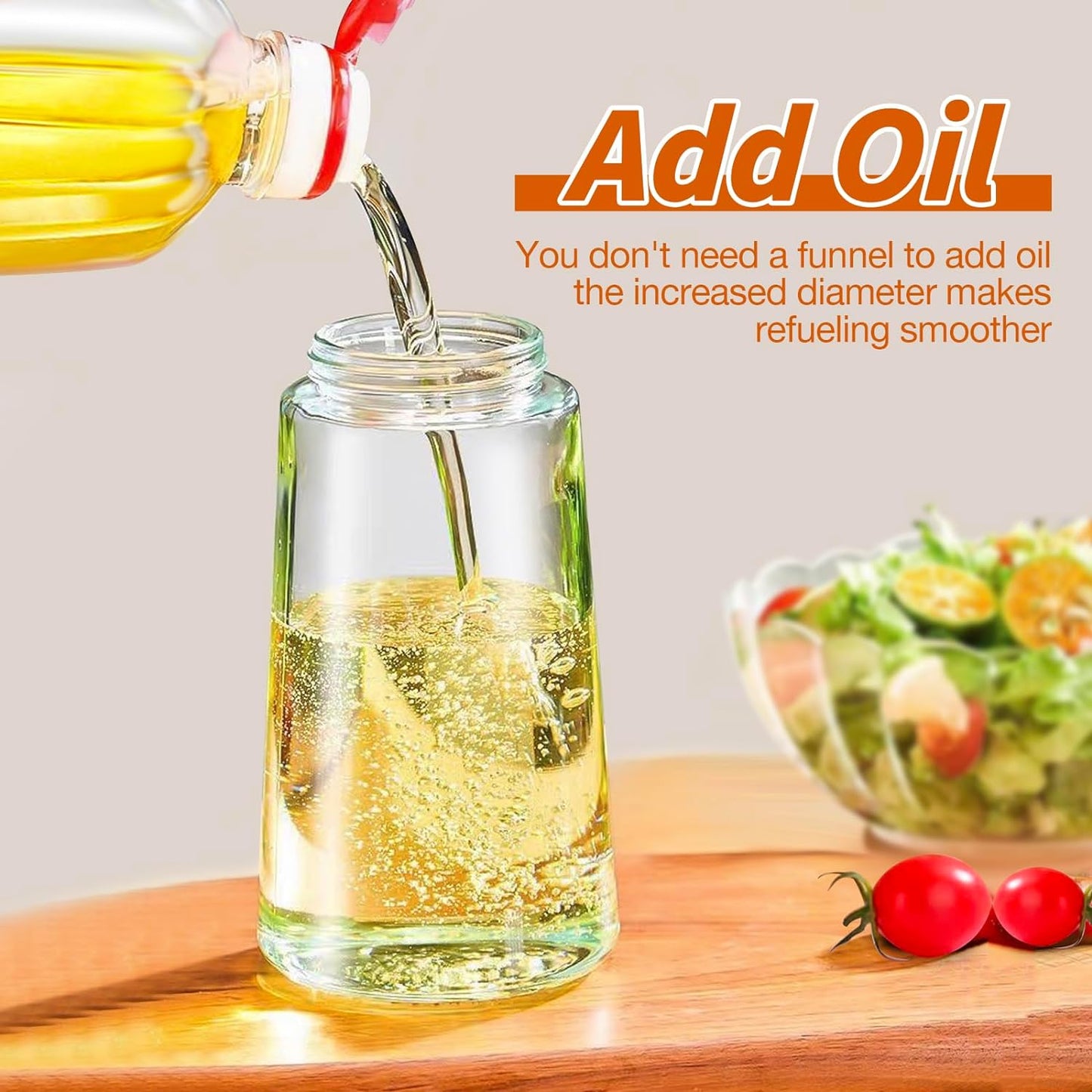2-in-1 Glass Oil Sprayer and Dispenser - 16oz/470ml