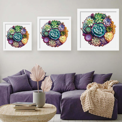 Mandala Succulent Wooden Jigsaw Puzzle - 200 PCs