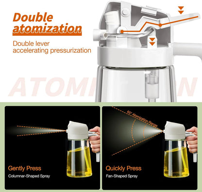 2-in-1 Glass Oil Sprayer and Dispenser - 16oz/470ml