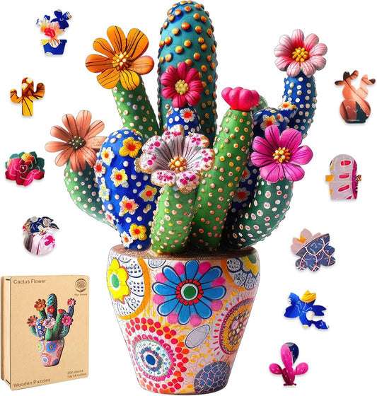 Cactus Flower Wooden Jigsaw Puzzle - 200 PCs