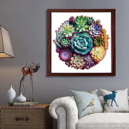 Mandala Succulent Wooden Jigsaw Puzzle - 200 PCs