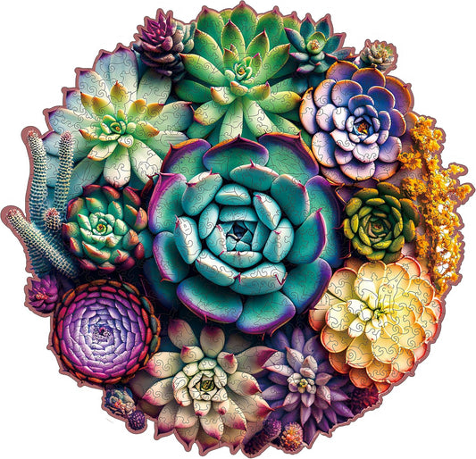 Mandala Succulent Wooden Jigsaw Puzzle - 200 PCs